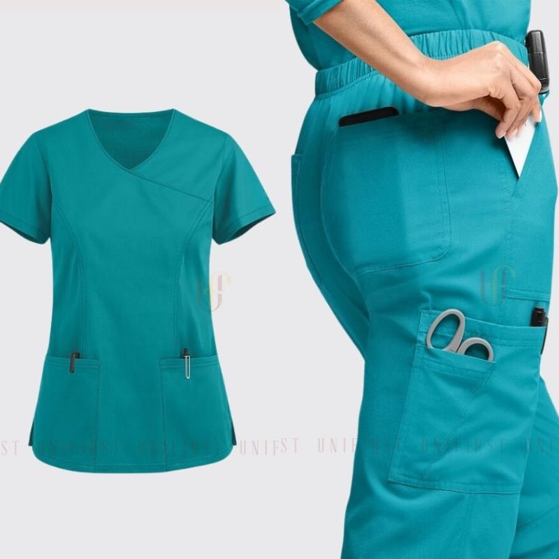 Mẫu đồng phục Scrubs màu xanh lam